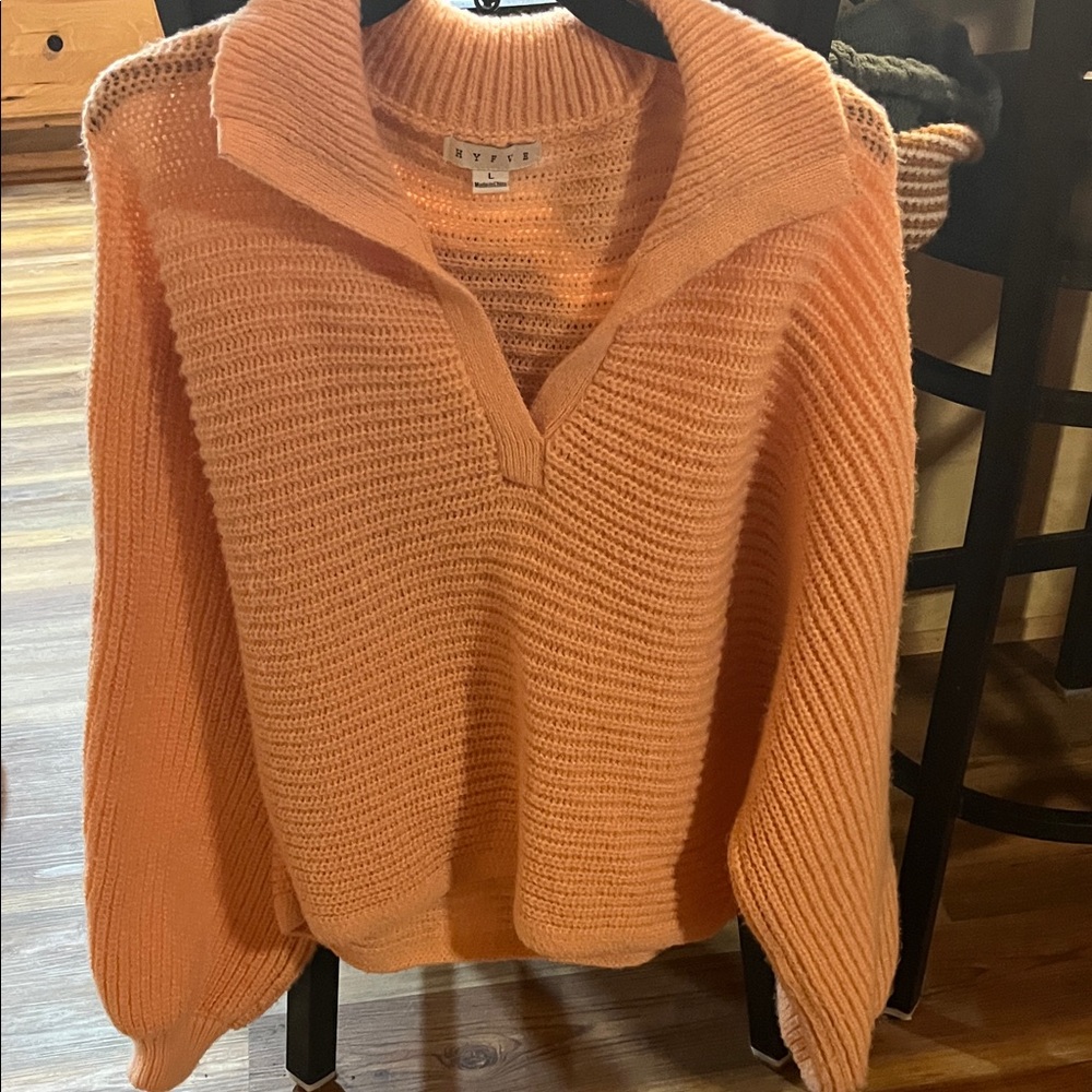 HYFVE V-Neck Sweater in Vibrant Orange